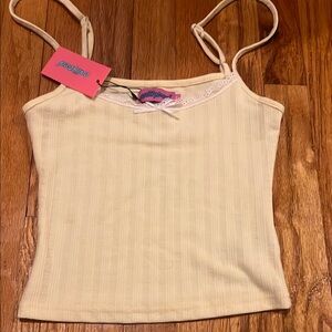 Edikted Cream Ribbed Sleeveless Camisole